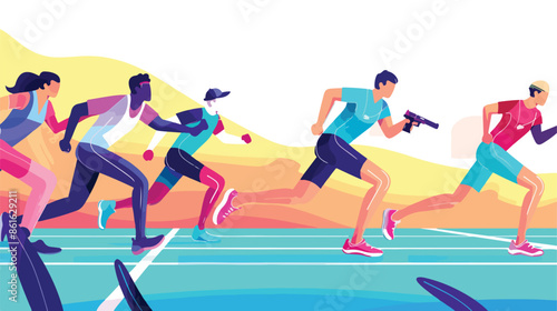 Run Competition on Race Track Website Landing Page. 