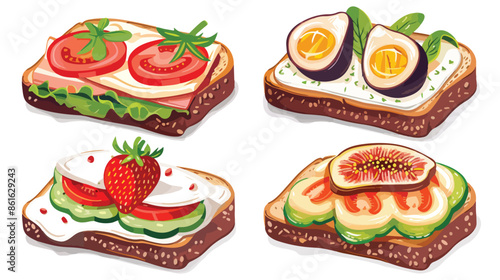 Sandwiches Four Features Different Fillings such as 