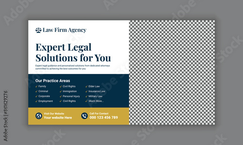 Law firm services social media post design or law consulting web banner template,  and Instagram post or square flyer template