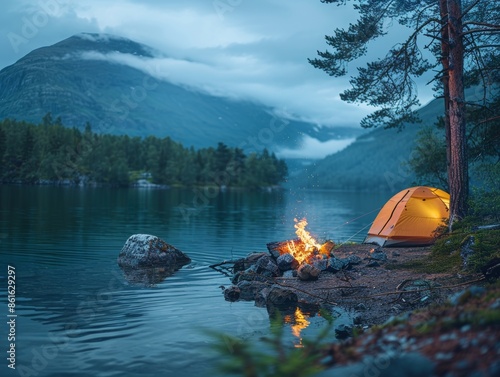 Camping by the Lake