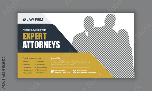 Law firm services social media post design or law consulting web banner template,  and Instagram post or square flyer template