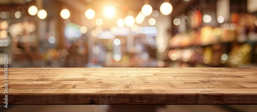Brown wooden counter on a b...