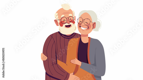 Seniors Love Landing Page Template. Happy Old Man 