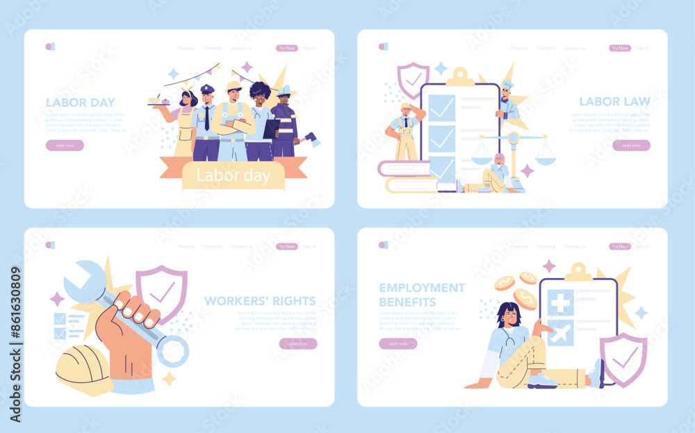 Labor Day. Flat Vector Illustration Labor Day. Flat Vector Illustration