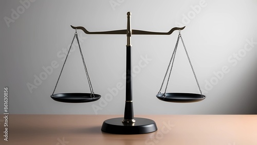 Black Balance Scale Symbolizing Justice, Fairness, and Equality in the Legal System and Judicial Decision Making