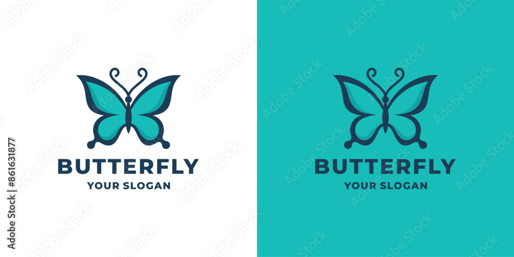 Beauty butterfly logo collection with line art style Beauty butterfly logo collection with line art style