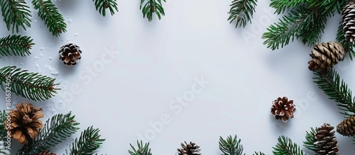 Top view winter-themed arra...