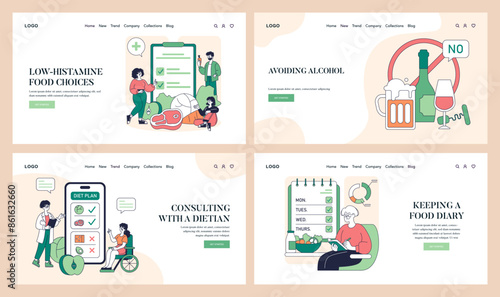 Low Histamine Diet. Flat Vector Illustration