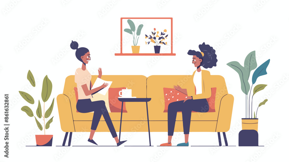 Parent Character Support Child. Mother and Daughter Parent Character Support Child. Mother and Daughter