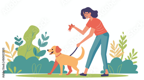 Owner Holding Dog on Hands Landing Page Template. 