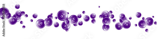 Zinc round capsules scattered randomly.