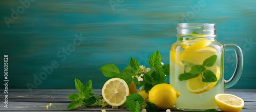 Homemade lemonade with lemo...
