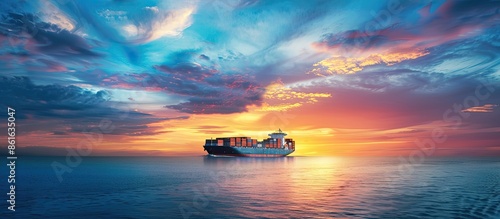 Container cargo ship sailin...