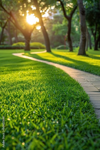 Wallpaper Mural Morning run in sunlit park Torontodigital.ca