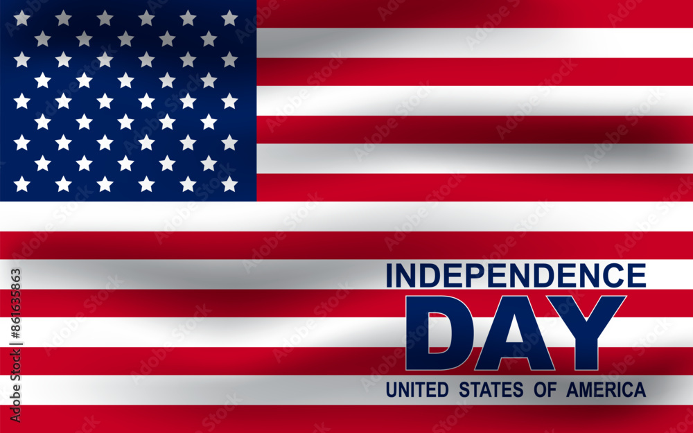 4th of July with United States flag. US Independence Day celebration banner. Vector illustration 4th of July with United States flag. US Independence Day celebration banner. Vector illustration
