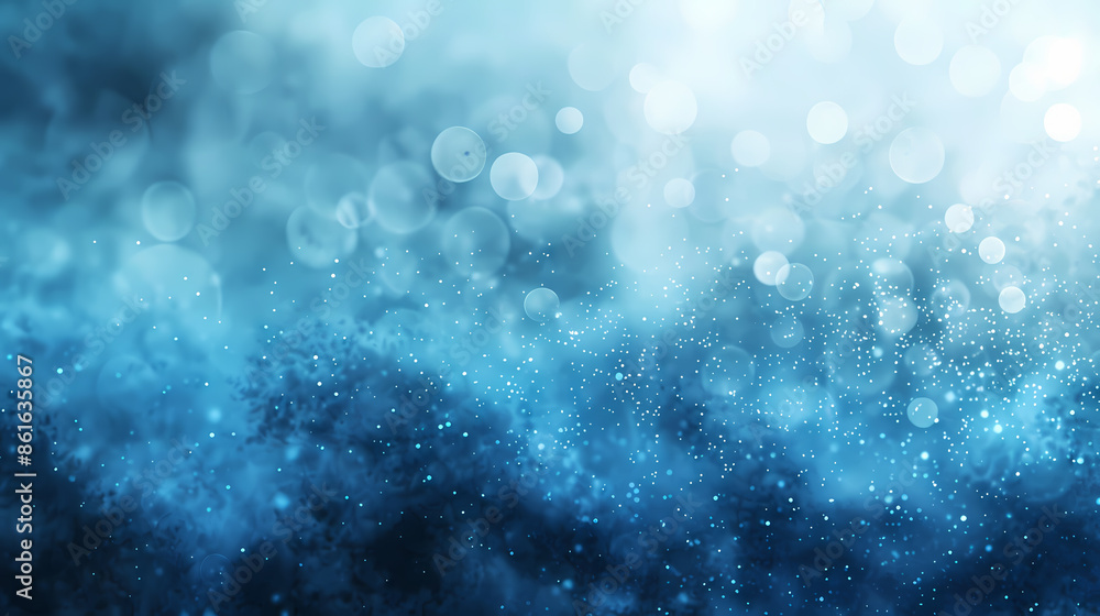 Abstract blue bokeh background with defocused lights and sparkling particles in a dreamy, serene ambiance. Abstract blue bokeh background with defocused lights and sparkling particles in a dreamy, serene ambiance.