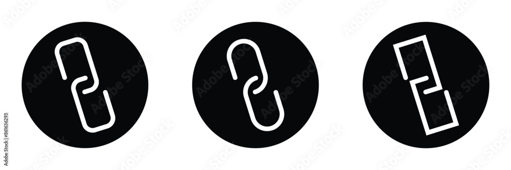 Link flat icon, Link icon. Hyperlink chain symbol. Chain Icon, link icon set isolated white background. Link flat icon, Link icon. Hyperlink chain symbol. Chain Icon, link icon set isolated white background.