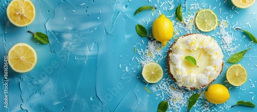 A homemade cake with lemon ...