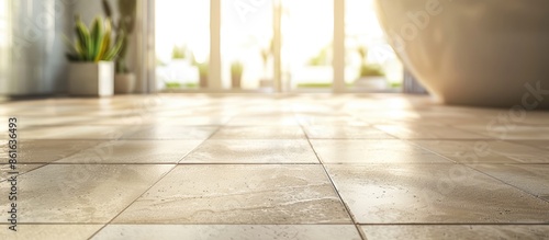 Laying tiles in the bathroo...