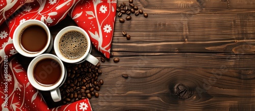 Wooden background with coff...