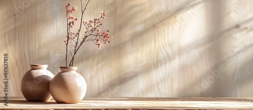 Background with table vases...