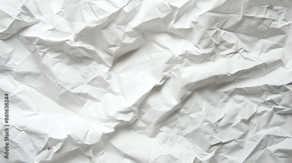 Close-up of a crumpled sheet of white paper, showing its texture and folds. Close-up of a crumpled sheet of white paper, showing its texture and folds.