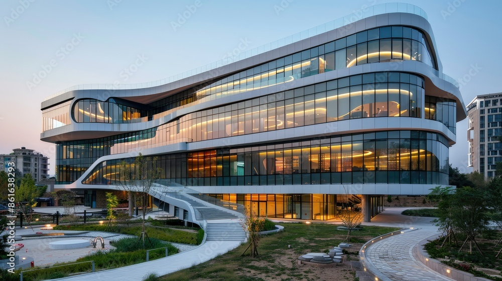 Contemporary building with an innovative facade design Contemporary building with an innovative facade design