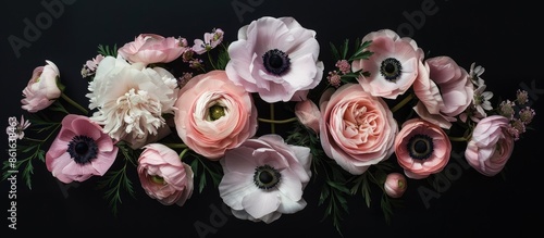 Black background with pink ...