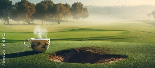 Tea grounds on a golf cours...