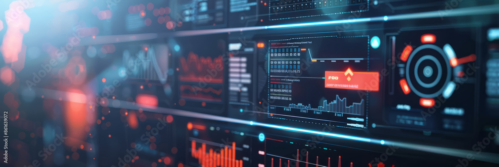 A futuristic computer monitor showing a dynamic, abstract network monitoring dashboard with pulsing graphs and data analytics . A futuristic computer monitor showing a dynamic, abstract network monitoring dashboard with pulsing graphs and data analytics .