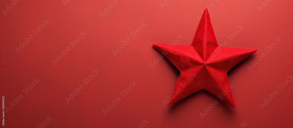 Obraz premium Felt Red Star with copy space image.