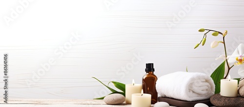 Spa supplies arranged on a ...