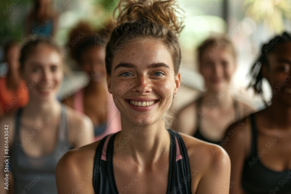 Portrait of a young adult woman at yoga class Portrait of a young adult woman at yoga class