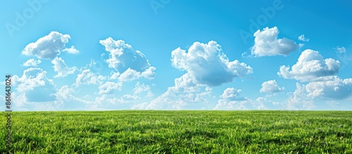 Scenic green field with flu...