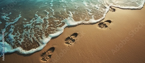 Footprints of people mark t...