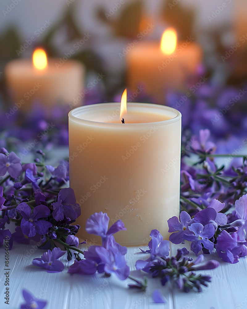 Home still life with candles and flowers. Home still life with candles and flowers.