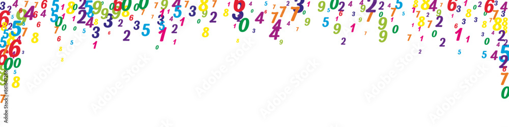 Flying colorful digits and numbers. School math Flying colorful digits and numbers. School math