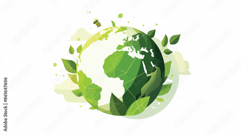 Ecology Flat Icon with shadow. Vector Ecology Flat Icon with shadow. Vector