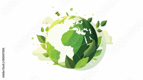 Ecology Flat Icon with shadow. Vector