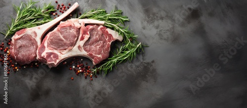 Uncooked lamb shanks and mu...