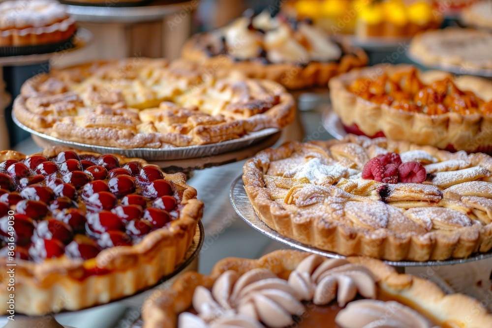 Assorted Homemade Pies on Display Assorted Homemade Pies on Display
