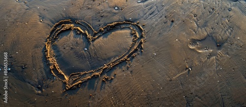 Top view of a heart drawn i...