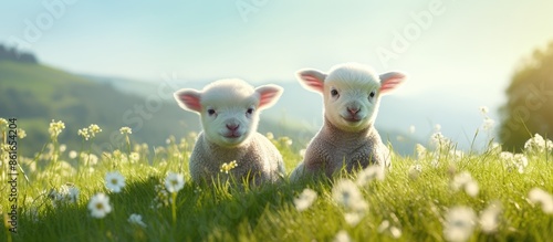 Adorable baby lambs frolick...