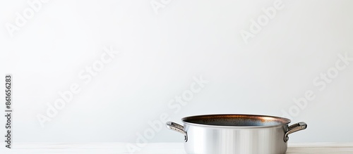 An empty pan is placed on a...
