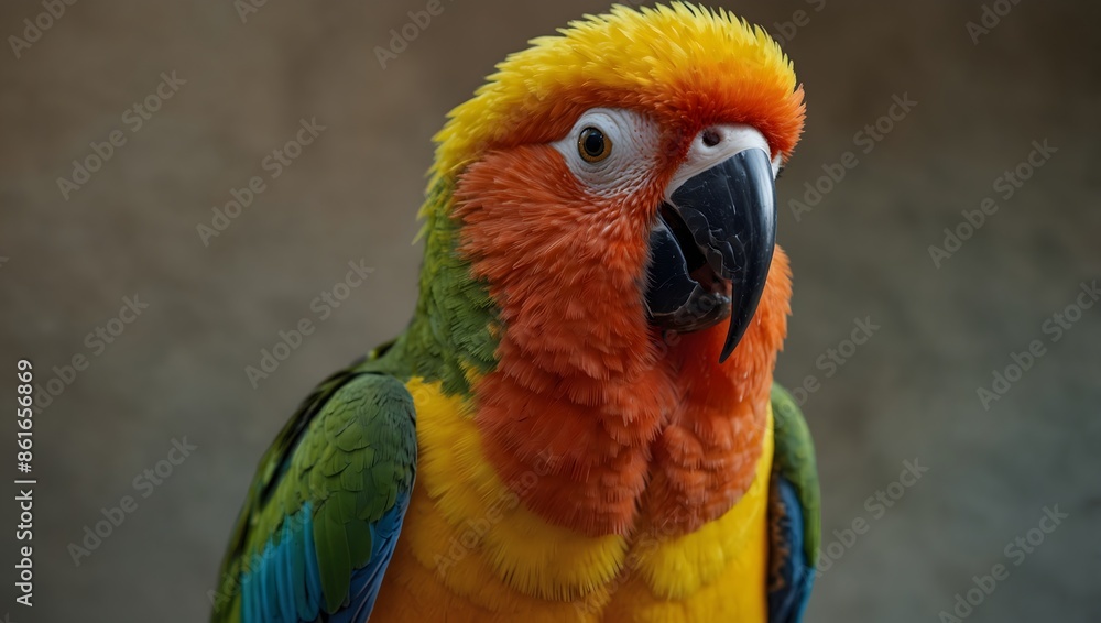 Obraz premium A parrot's perspective on learning to mimic human speech for the first time ai-generated