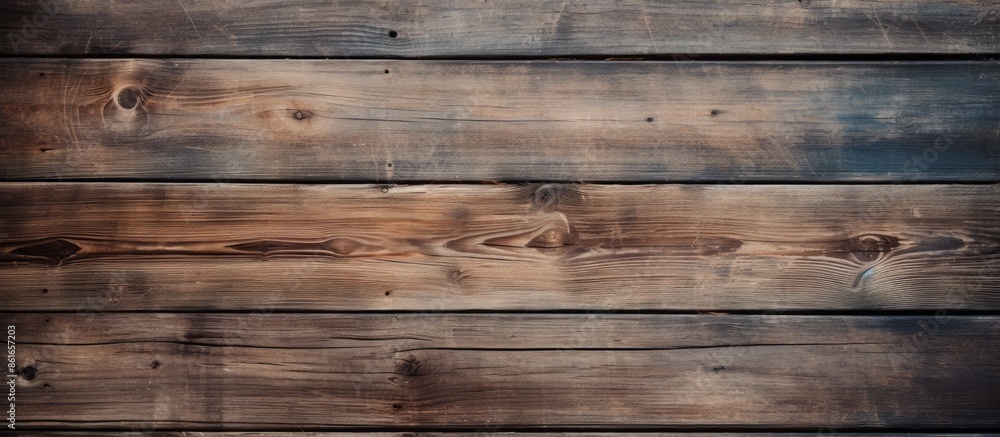Fototapeta premium Weathered wooden backdrop with a vintage design for a rustic feel in a copy space image.