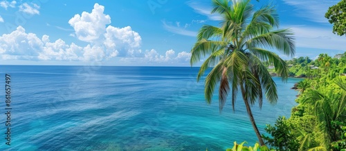 Scenic ocean vista on islan...
