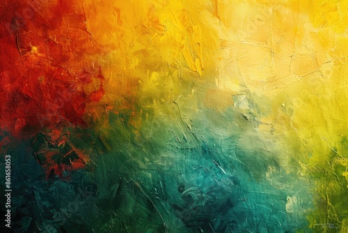 A colorful abstract design featuring yellow, red, and green hues photo
