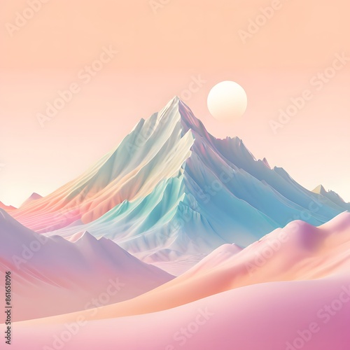 soft sunrise in mountains with pastel colors