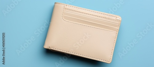 Cream leather wallet with m...